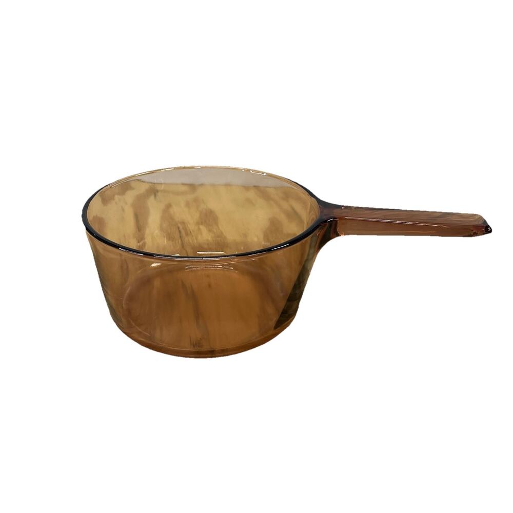 Corning Ware Visions Glass Sauce Pan Pot 1.5 L Amber Cookware USA No Lid